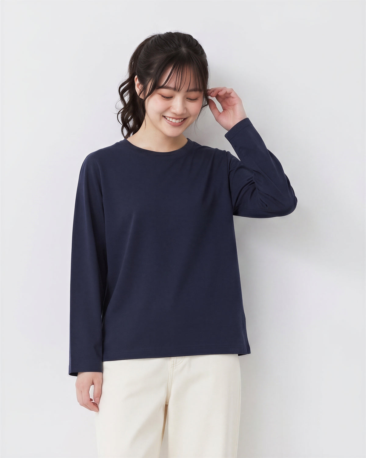 「4色」S-4XL 圓領落肩寬鬆長袖T恤