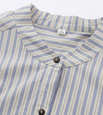 「秋季新品 」 M-XL 純棉甄選 | 條紋拼接燈籠袖襯衫
