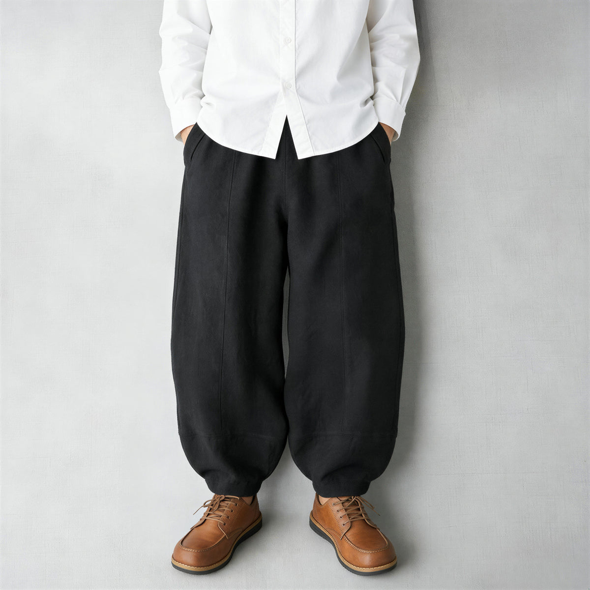 「多色」S~5XL 鬆緊腰寬鬆立體哈倫褲