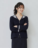 「秋季新品 」S-2XL 連帽提花雙拉鍊開襟毛衣