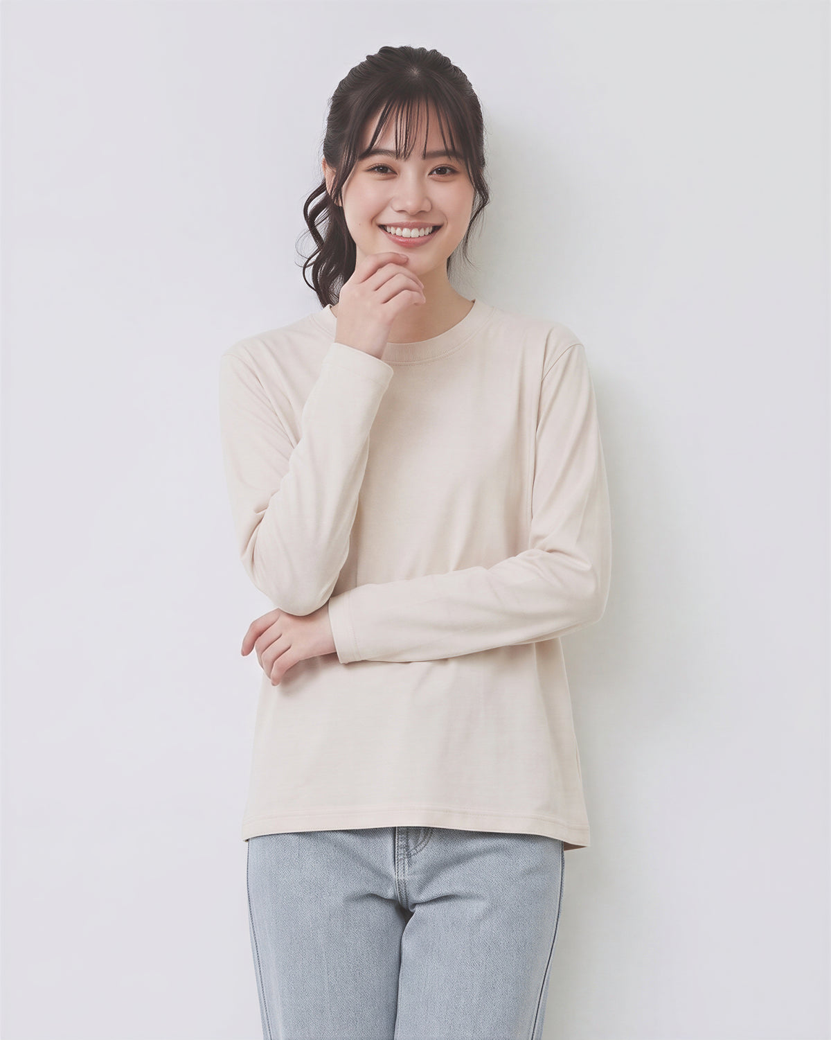 「4色」S-4XL 圓領落肩寬鬆長袖T恤