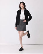 「秋季新品 」「兩色」S-2XL 直條紋修身短版針織開衫