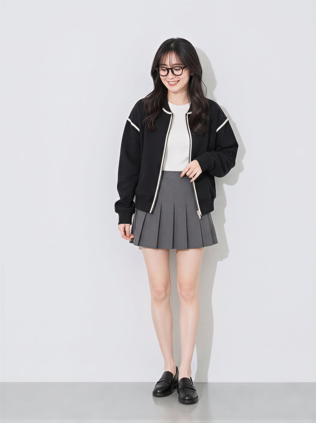 「秋季新品 」 M-XL 撞色滾邊寬鬆棒球外套