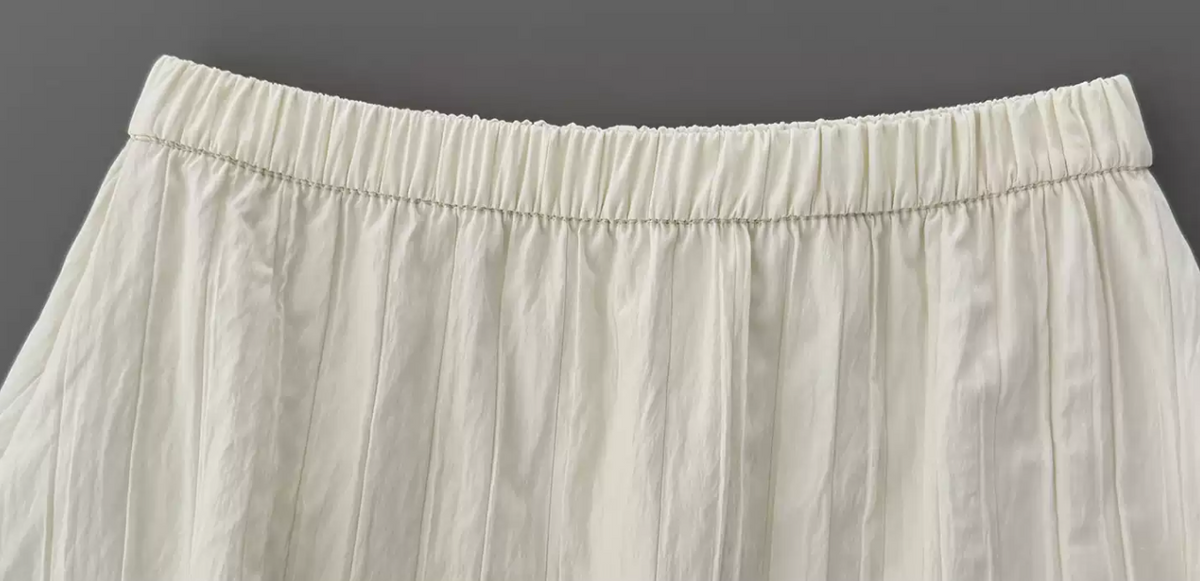 「兩色」「秋季新品 」M-XL 抓皺蓬感高腰半身裙