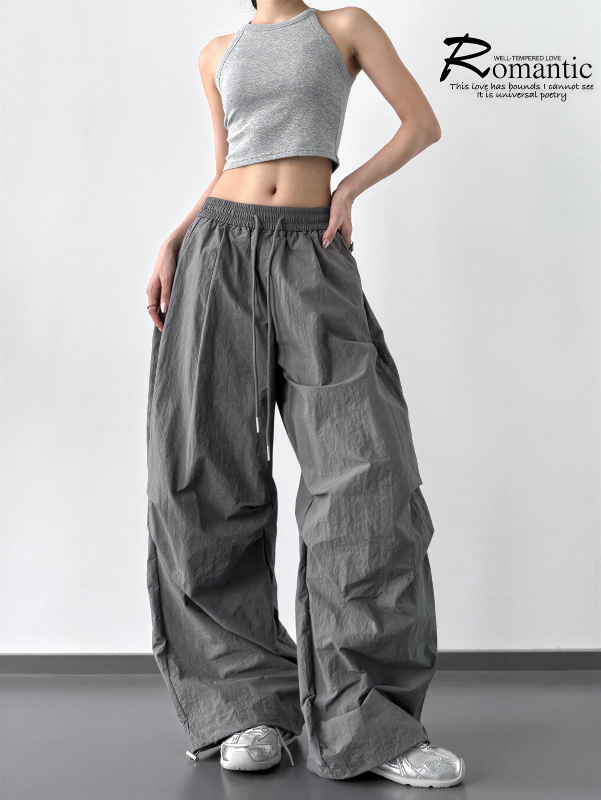 S-XL 「7色」抽繩鬆緊腰 | 立體廓形寬褲工裝褲