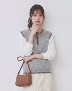 「秋季新品 」S-L 灰色撞色滾邊拉鍊針織拼接襯衫