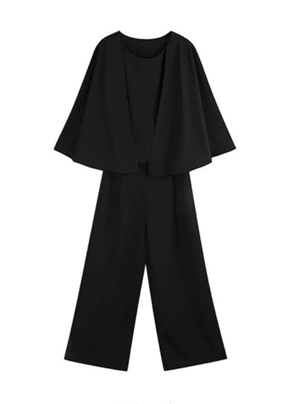 「秋季新品 」「多色」S-2XL 品質兩件式 斗篷袖上衣+長褲 套裝