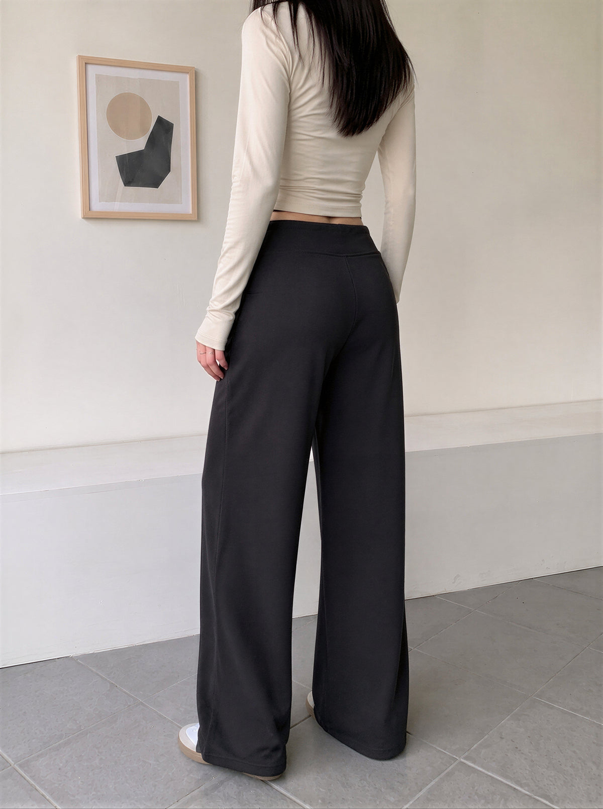 「秋季新品 」「3色」S-XL 高腰垂墜感直筒寬褲