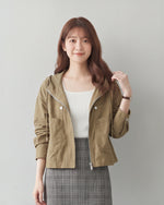 「秋季新品 」M-2XL 連帽短版寬鬆夾克