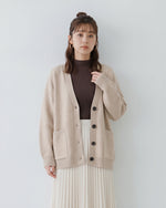 「秋季新品 」「3色」寬鬆落肩大口袋針織開襟衫