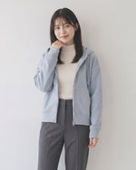 「秋季新品 」淺藍色 寬鬆短版抽繩連帽衛衣