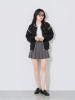「秋季新品 」 M-XL 撞色滾邊寬鬆棒球外套