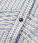 「秋季新品 」 M-XL 純棉甄選 | 條紋拼接燈籠袖襯衫