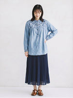 「秋季新品 」 M-2XL 刺繡立領寬鬆襯衫