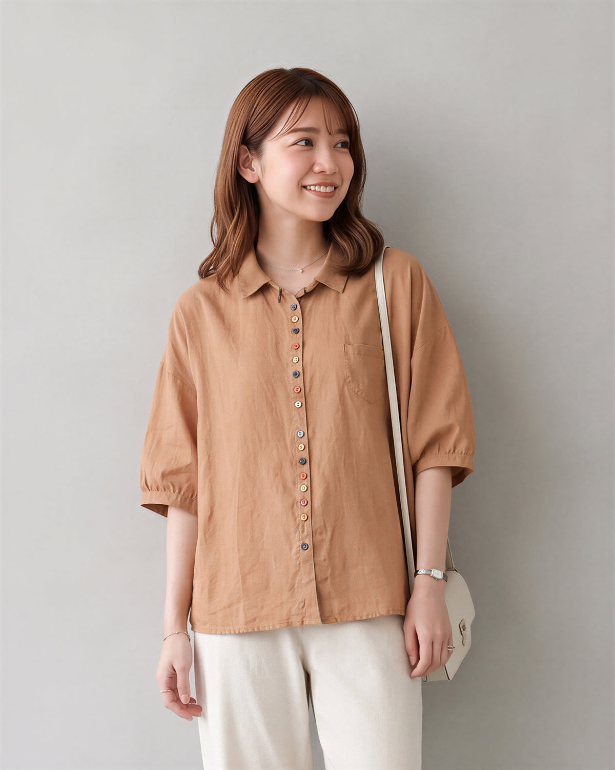 M-2XL 寬鬆鈕扣襯衫