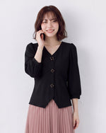 「秋季新品 」 S-XL V領收腰不規則下襬襯衫