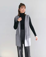 「秋季新品 」「3色」連帽開襟長版背心