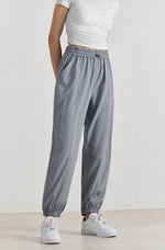 高腰抽繩寬鬆束口運動褲
