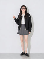 「秋季新品 」 M-XL 撞色滾邊寬鬆棒球外套