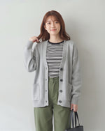 「秋季新品 」「3色」寬鬆落肩大口袋針織開襟衫
