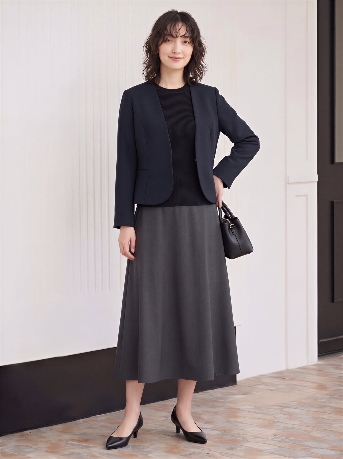 「秋季新品 」「兩色」S-2XL 品質圓領短版收腰西裝外套