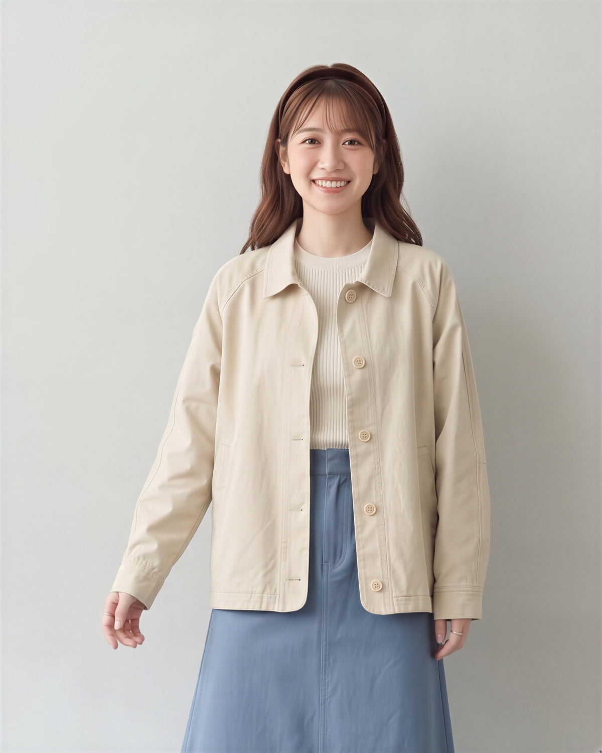 「兩色」「秋季新品 」 舒適水洗棉 | 翻領寬鬆廓形夾克