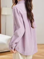 「兩色」「秋季新品 」M-2XL 品質燈芯絨襯衫長袖 | 寬鬆落肩翻領襯衫