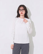 「秋季新品 」「兩色」S-XL 抽皺拼線寬鬆長袖T恤