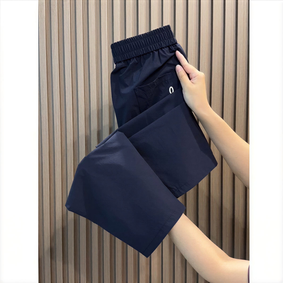 S-2XL 鬆緊高腰直筒九分褲