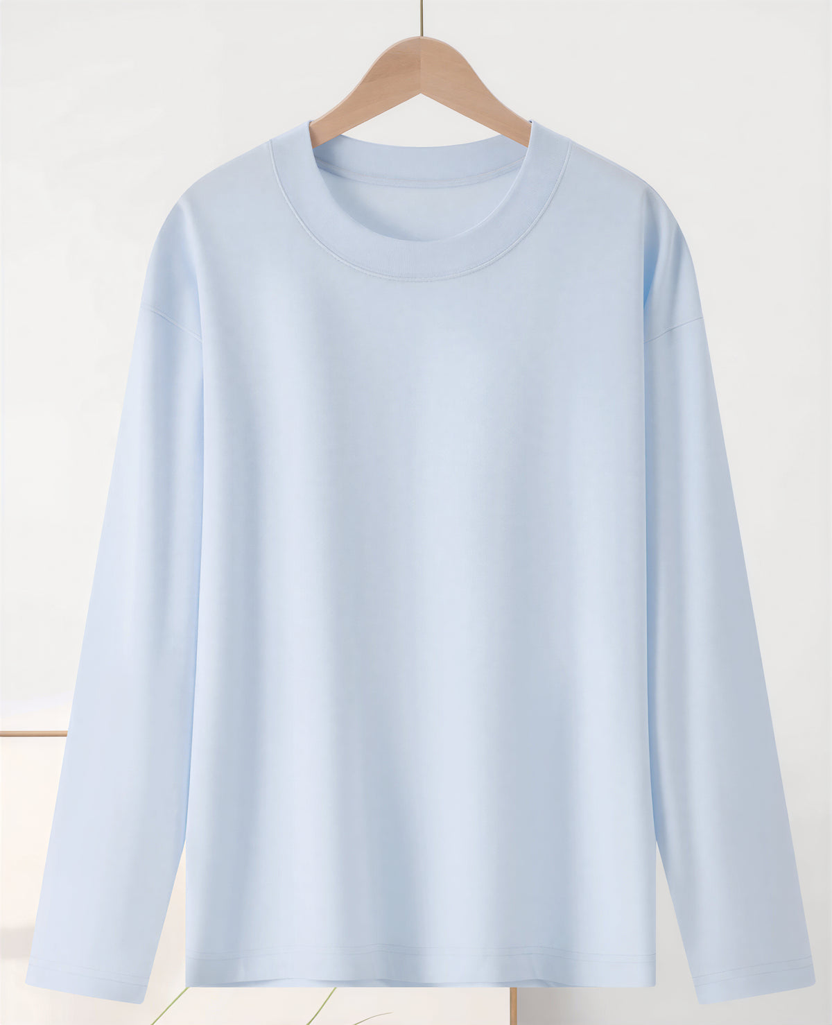 「4色」S-4XL 圓領落肩寬鬆長袖T恤