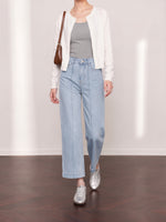 「秋季新品 」「2色」S-XL 高腰中線寬褲牛仔褲