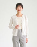 「秋季新品 」「多色」竹節肌理 紗線質地柔軟細膩 V領針織開襟衫