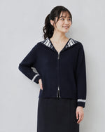 「秋季新品 」S-2XL 連帽提花雙拉鍊開襟毛衣