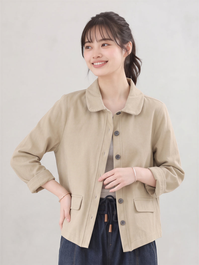 「兩色」「秋季新品 」M-2XL 翻領單排扣寬鬆外套