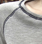 「秋季新品 」S-XL 灰色修身撞色滾邊插肩長袖打底T恤
