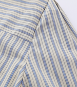「秋季新品 」 M-XL 純棉甄選 | 條紋拼接燈籠袖襯衫