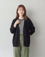 「秋季新品 」「3色」寬鬆落肩大口袋針織開襟衫