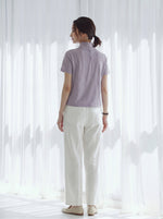 立領排扣修身T恤