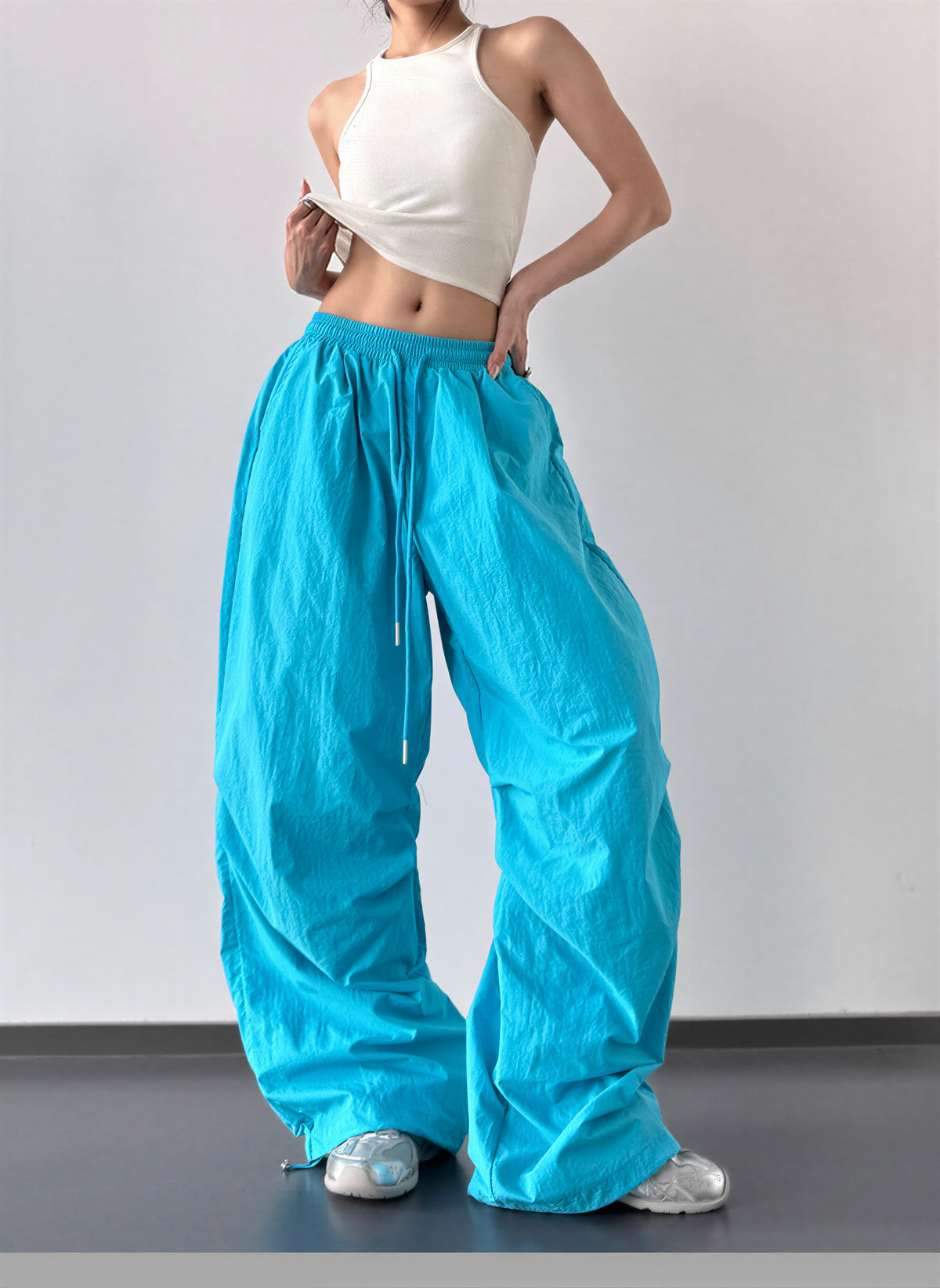 S-XL 「7色」抽繩鬆緊腰 | 立體廓形寬褲工裝褲