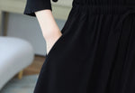 「秋季新品 」 S-2XL  V領收腰中長洋裝