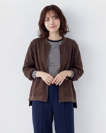 「兩色」「秋季新品 」M-4XL 寬鬆圓領大口袋夾克