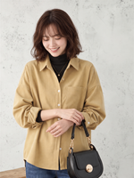 「兩色」「秋季新品 」M-2XL 品質磨毛燈芯絨 寬鬆落肩單口袋襯衫