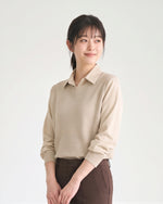 「秋季新品 」「多色」針織馬甲背心假兩件襯衫