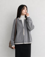 「秋季新品 」「3色」寬鬆落肩 | 拉鍊針織開襟外套