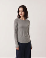 「秋季新品 」「兩色」S-2XL 圓領莫代爾修身打底長袖T恤