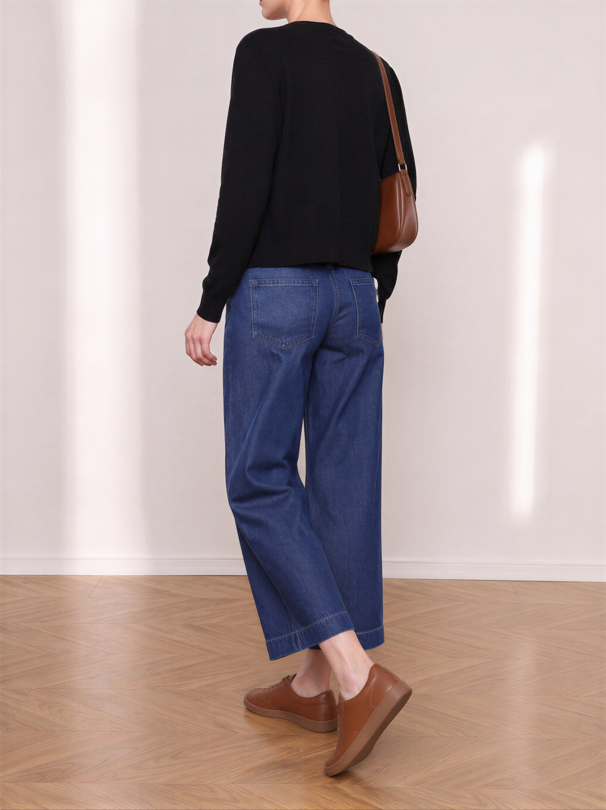 「秋季新品 」「2色」S-XL 高腰中線寬褲牛仔褲