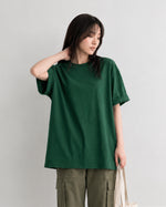 【四色可選】短袖T恤寬鬆廓形中長版休閒落肩棉質上衣