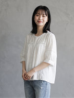 白色蕾絲花邊寬鬆短袖襯衫