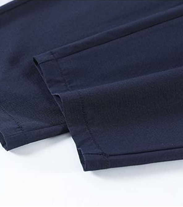 S-2XL 鬆緊高腰直筒九分褲
