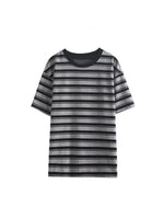 黑色橫條紋寬鬆落肩T恤